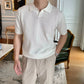 Snowbound White Knit Polo by Emporeo