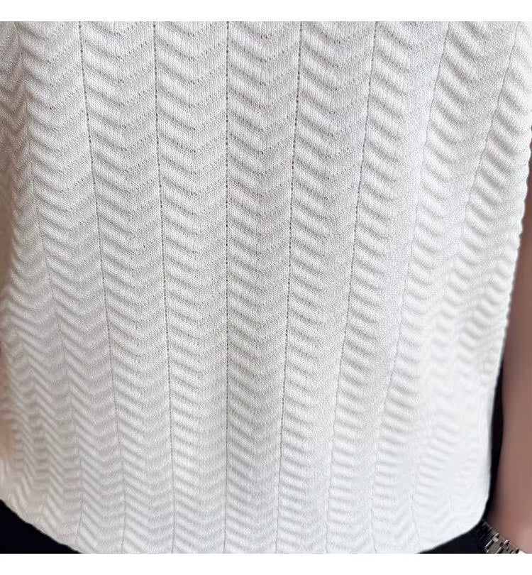 Frost White Aura Knit Polo by Emporeo