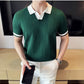 Bottle Green Aura Knit Polo by Emporeo