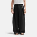 Black Drape Pleated Baggy Tailored Trouser by Emporeo