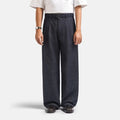 Dark Blue Denim Elite Belted Baggy Tailored Trouser by Emporeo
