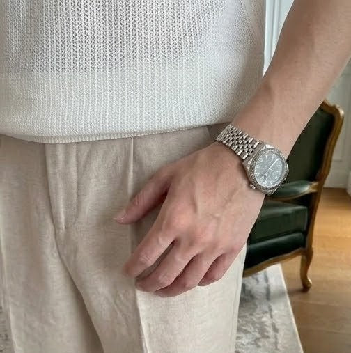 White Royal Knit Polo by Emporeo