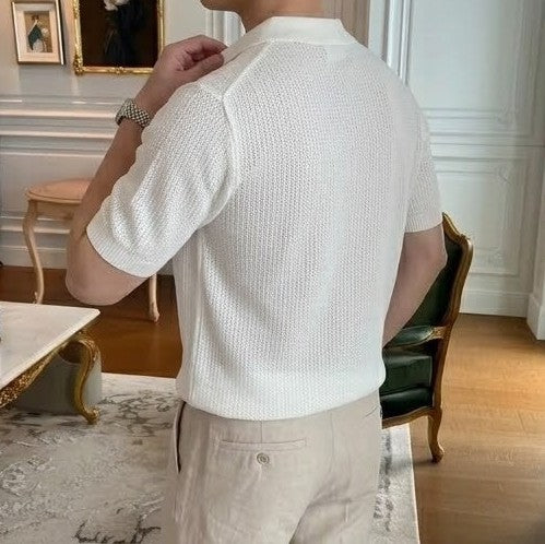 White Royal Knit Polo by Emporeo