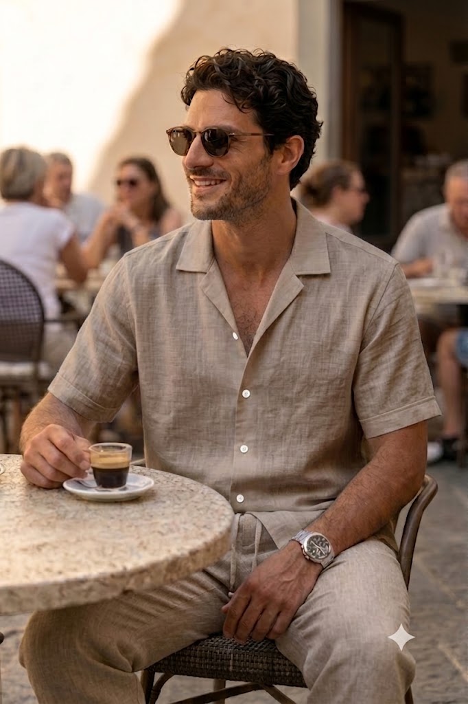 Men's Vizon Linen Cuban Collar Shirt – Premium Resort & Beach Linen Shirt