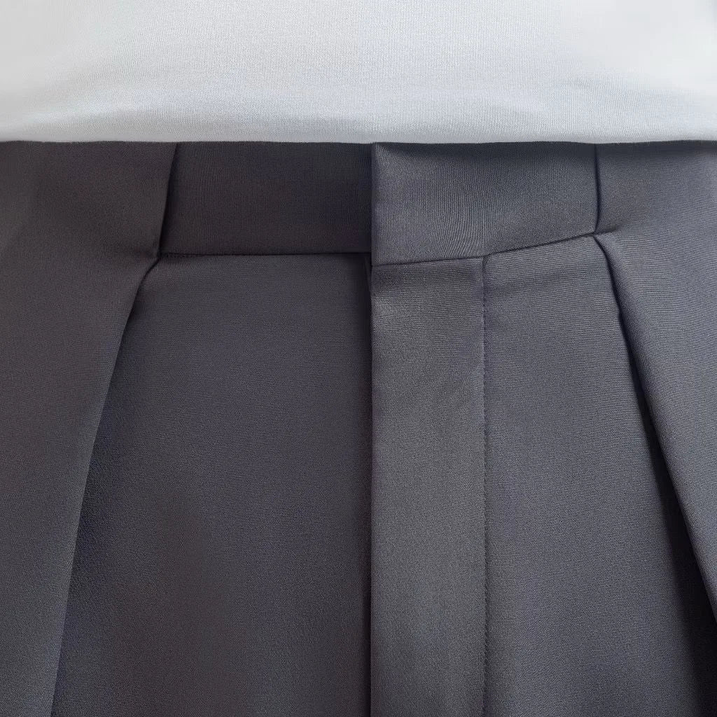 Grey Drape Pleated Baggy Tailored Trouser by Emporeo
