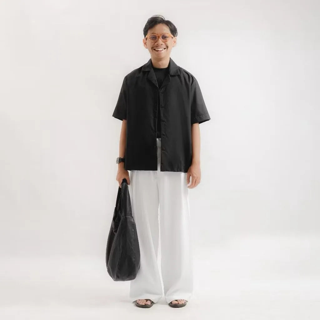 White Drape Pleated Baggy Tailored Trouser by Emporeo