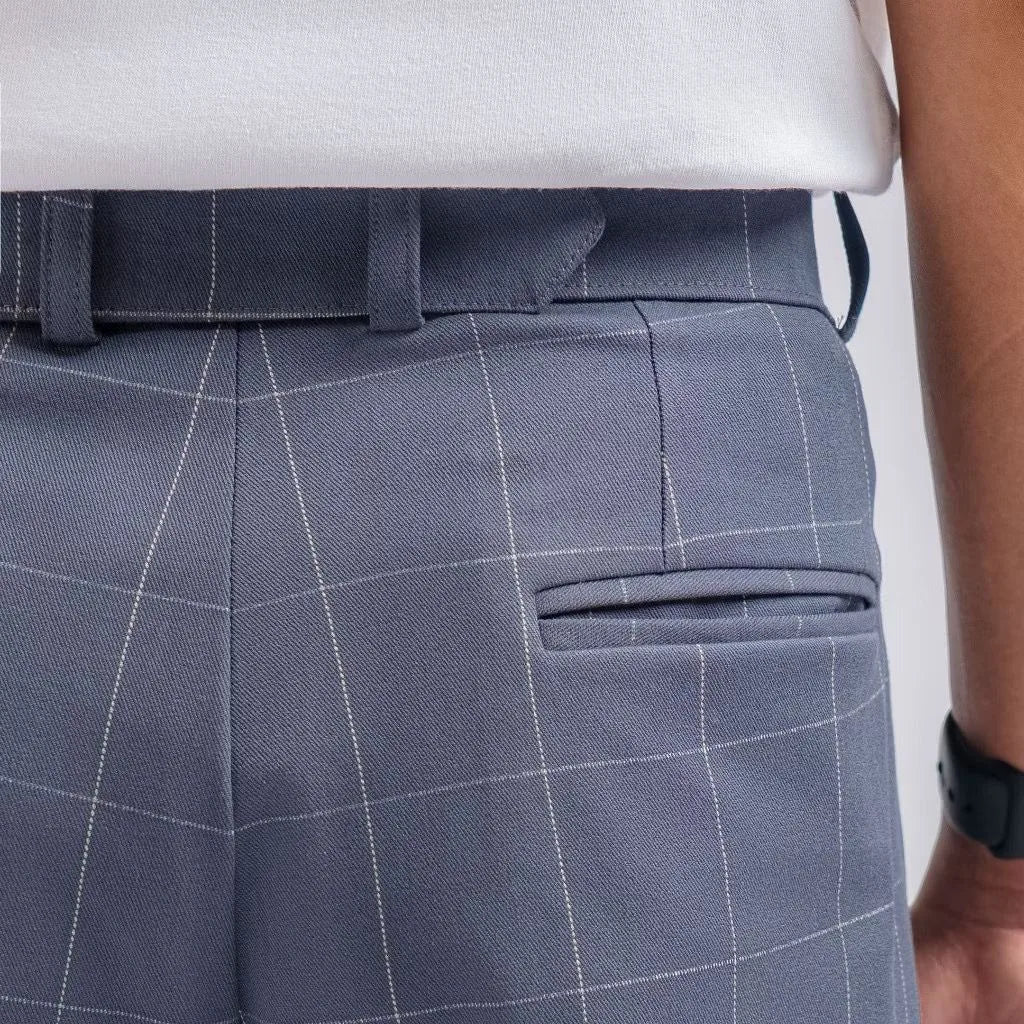 Grey Check Elite Belted Baggy Tailored Trouser by Emporeo
