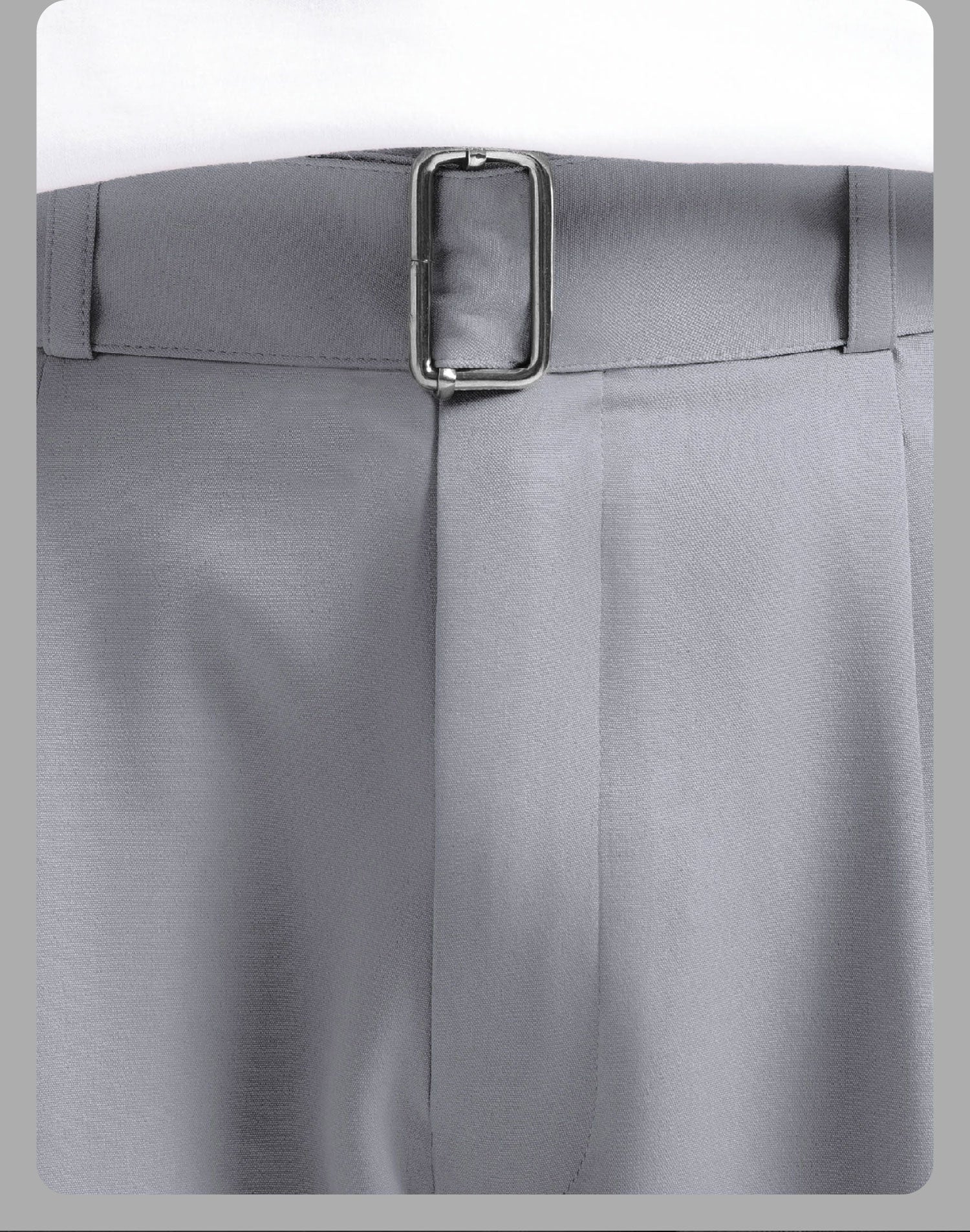 Grey Elite Belted Baggy Tailored Trouser by Emporeo