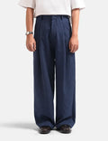 Navy Stripe Classic Baggy Tailored Trouser by Emporeo
