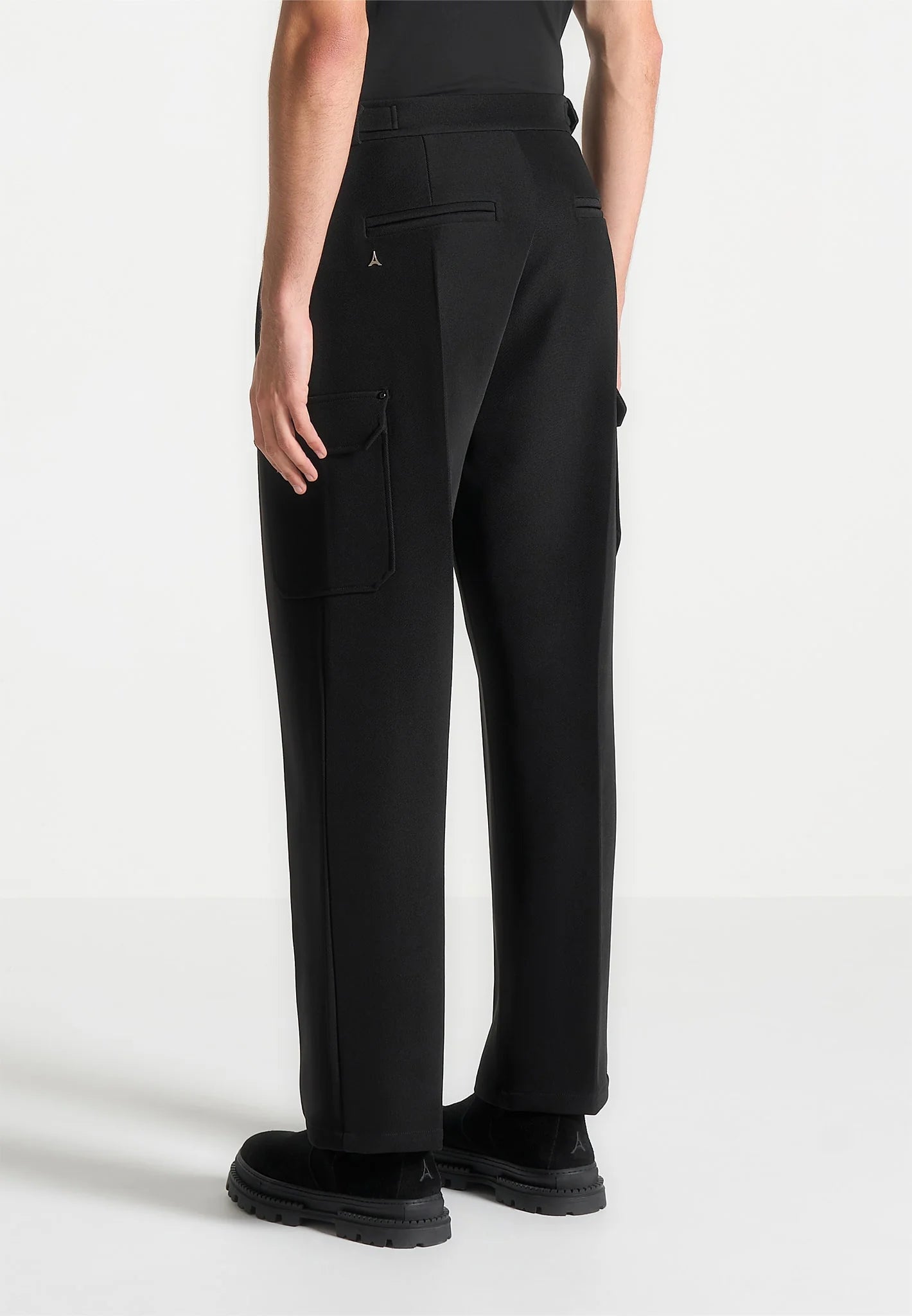 Black Relaxed Fit Twill Pocket Trouser By Emporeo