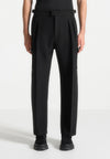 Black Relaxed Fit Twill Pocket Trouser By Emporeo