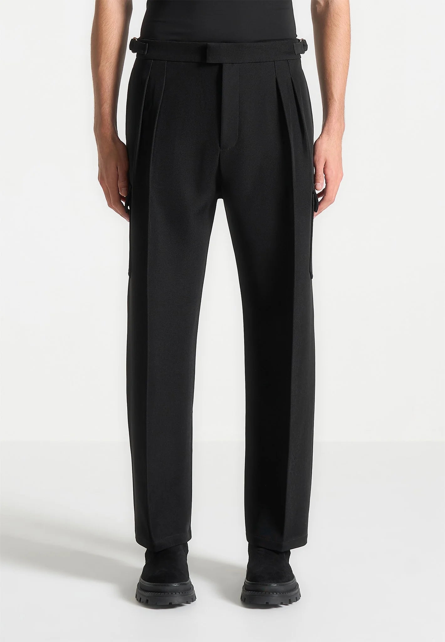 Black Relaxed Fit Twill Pocket Trouser By Emporeo