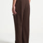 Brown Relaxed Fit Belted Tailored Trousers By Emporeo