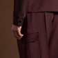 Wine Relaxed Fit Twill Pocket Trouser By Emporeo