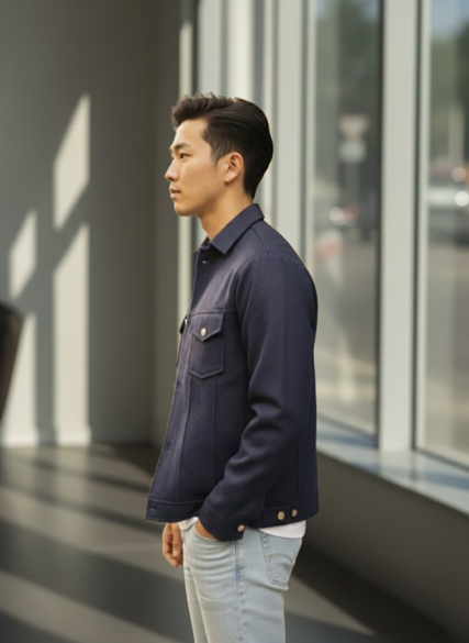 Navy Blue Urban Tweed Jacket by Emporeo